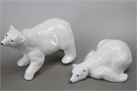 Enesco Seagull Porcelain Polar Bear Figurines