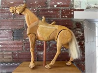 Wood Horse on Stand 24” x 13.5” x 28” (jointed