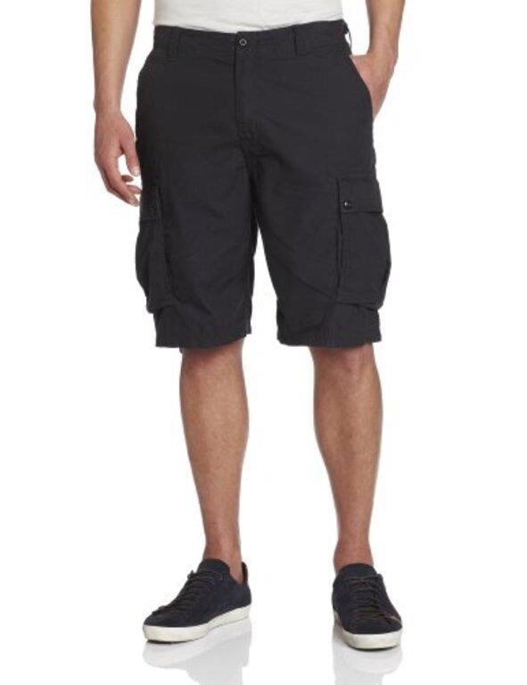 Size 38 Nautica Mens Ripstop Cargo Short, Black,