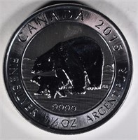 2015 1 1/2 oz SILVER CANADA BEAR/CUB