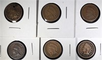 2 1860 & 4 1863 INDIAN CENTS 1 HOLED