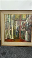 Mid Century Oil on Board Abstract landscape Art