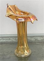 Carnival glass bud vase