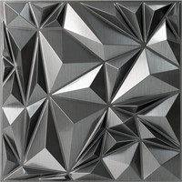 STICKGOO Diamond 3D Wall Panels, Silver