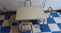 Vintage Metal Child's Table w/4 Chairs(good shape)