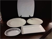 Assortment of White Serving Platters