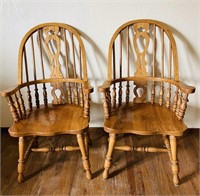 Richardson Bros Solid Oak Captain Chairs
