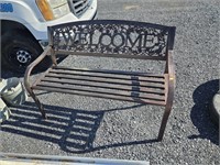 Metal welcome bench