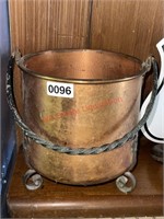 Footed Copper Bucket  (living room)