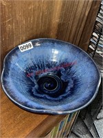 Large Decorative Pottery Bowl With Stamp on