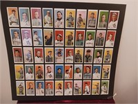 Sheet of reproduction, tobacco baseball cards.