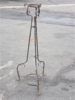 Wrought iron plant stand, 51" h. x 22 1/2" diam.