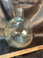 Large Dimpled VTG Glass Round Vase