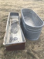 Two Galvanized Troughs