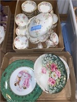Limoges dishes and paint decorated plates