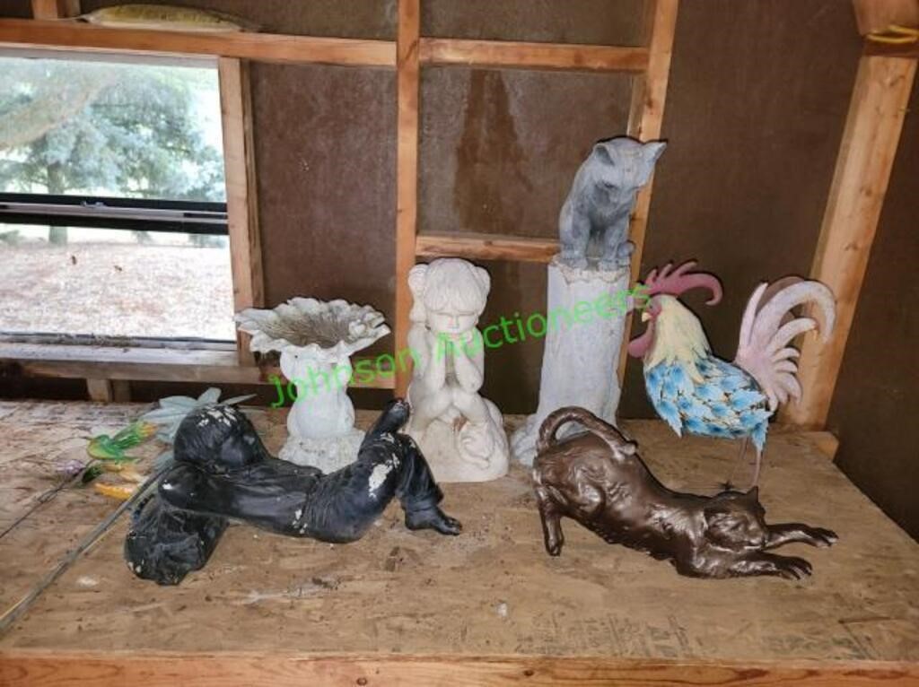 Resin Figures: Cats, Girl, Boy Napping, Rooster