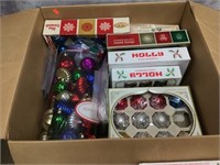 Large Box of Glass Ball Xmas Ornaments