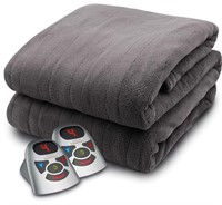 BIDDEFORD Micro Plush Electric Heated Blanket Grey