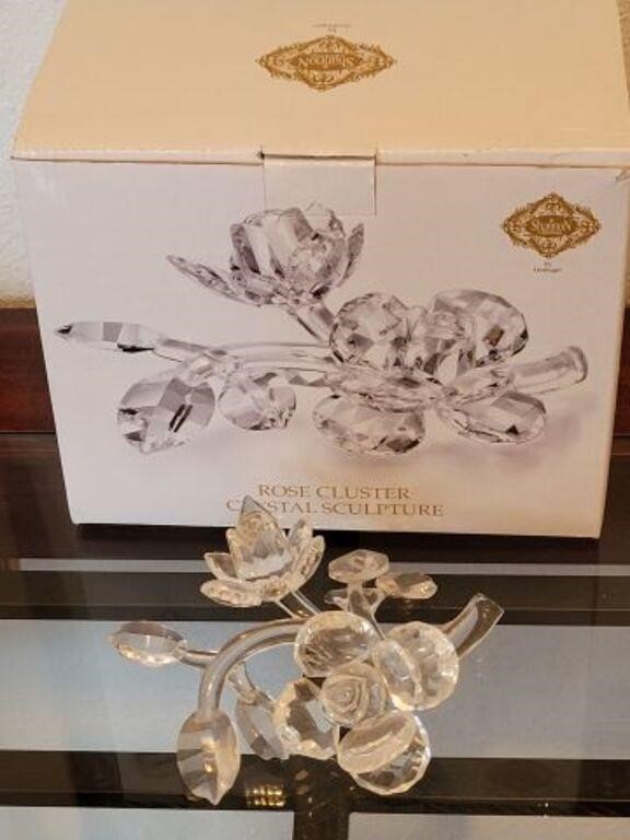 SHANNON CRYSTAL ROSE CLUSTER SCULPTURE