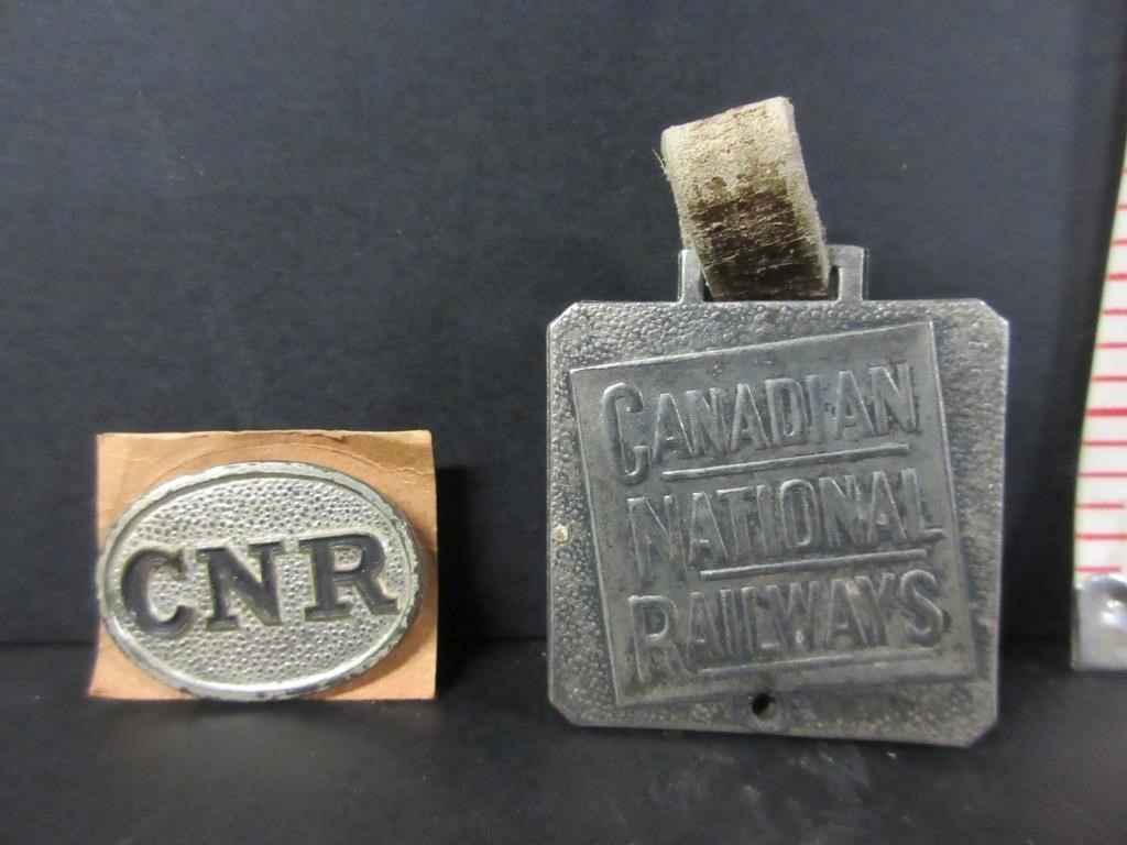 VINTAGE CN RAILROAD WATCH FOB & UNIFORM PIN