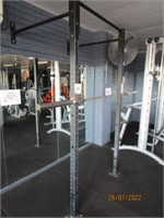 Steel framed wall mounted squat rack