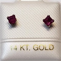 14K White Gold Ruby (0.37cts) Earrings