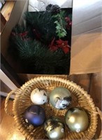 Ornaments Made In Montana & Faux mistletoe Wreath
