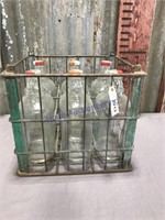 6-pack juice bottles in wire crate