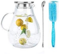 Smirly Glass Pitcher with Lid: Tempered Glass