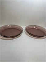 2 Vintage Purple Pyrex Pie pans glassware