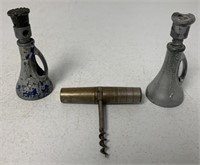 2 Miniature Simplex Bottle Jacks,Cork Screw