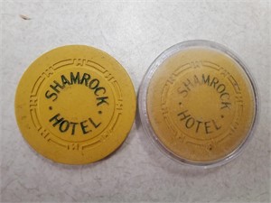 2 Shamrock Hotel $5 Casino Chips