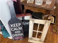 Wine Bottle Holder with Contemporary Sign