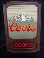 1981 COORS LIGHT UP BEER SIGN WITH SCROLLING