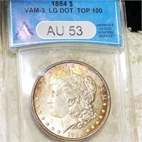 1884 Morgan Silver Dollar ANACS - AU53 VAM-3