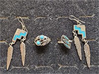 Turquoise Rings and Earrings