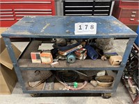 Metal Cart with contents