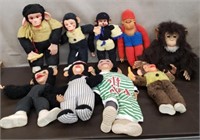 Box of Vintage Monkey Stuffed Animals