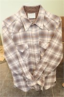 PENDLETON PLAID WESTERN SHIRT, SIZE LG