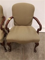 MAHOGANY QUEEN ANNE STYLE OCASSIONAL  CHAIR X 2