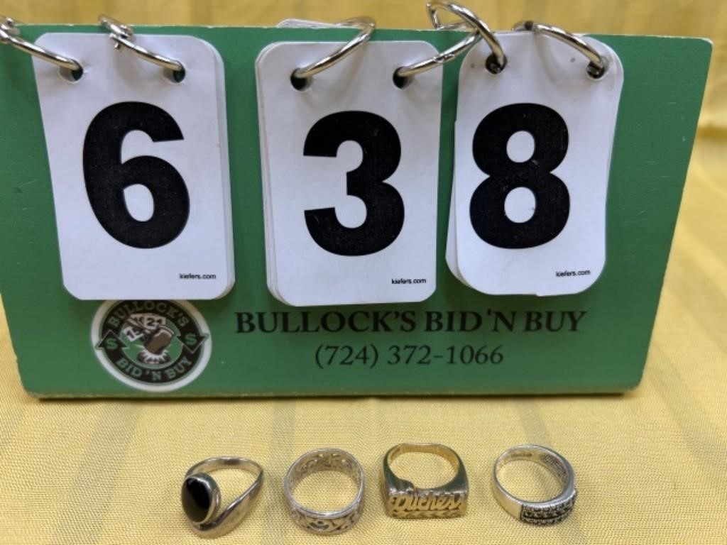 (4) Sterling Silver Rings