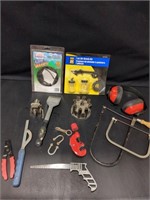 Coping saw, 7piece Air brush kit, ear muffs, p