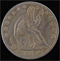 1855-O SEATED LIBERTY HALF DOLLAR VF+
