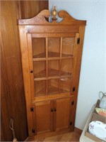 CORNER CHINA CABINET WITH GLASS DOOR