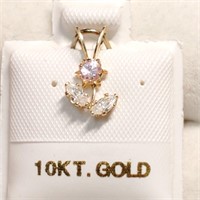 10K  CZ Pendant