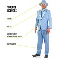 Size L -morphsuits  Mens Dumb Blue Suit Costume