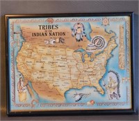 Tribes of the Nation Map -Small Framed Print