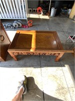 coffee table ornate carved wooden vintage