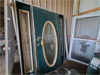 Used Stanley door with frame and screen door