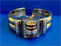 14K Bracelet Art Deco Watch Rubies & Diamonds 68gr
